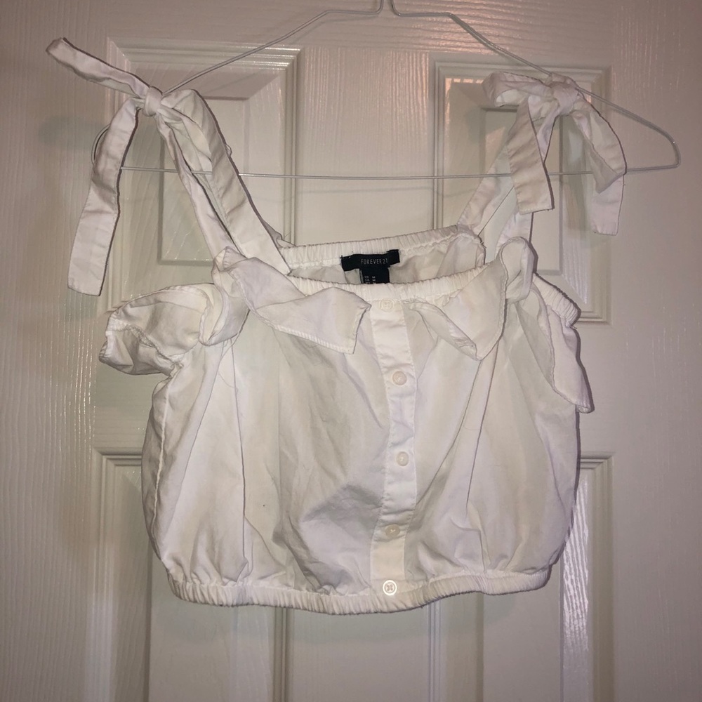 White Forever 21 crop top